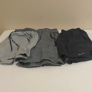 Nike mens Shorts Trio in Gray and Black
